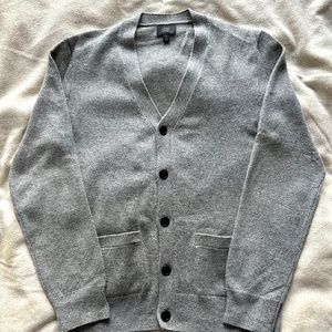 J. Crew 100% cashmere cardigan in light gray, size S